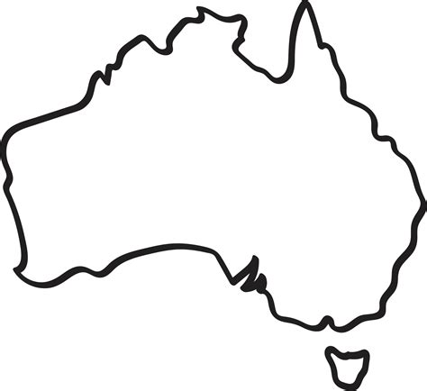 Outline Australia Map On White Background 2929462 Vector Art At Vecteezy