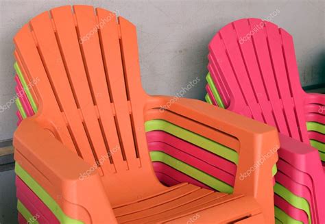 Modern outdoor furniture, like tables, chairs. Colorful Outdoor Furniture — Stock Photo © Wimbledon #7385155