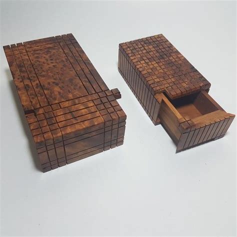 Two Difficult Puzzle Boxes With Different Ways To Open Handmade From