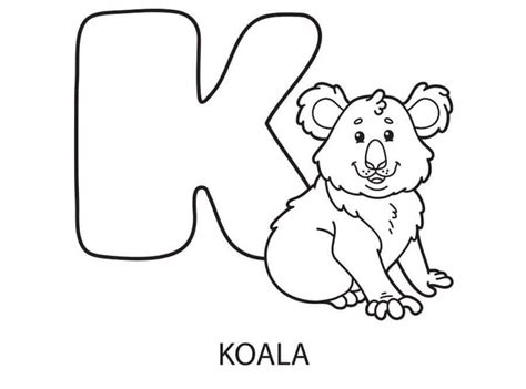 Letra K Y Koala Para Colorear Imprimir E Dibujar Dibujos Colorear