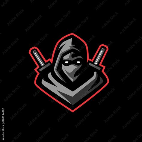 Ninja E Sports Logo Design Ninja Gaming Mascot Assassin With Double