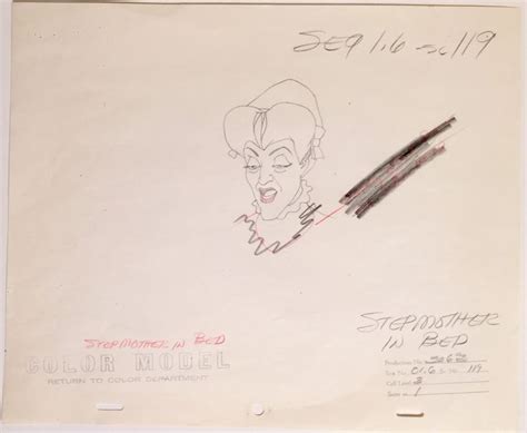 Production Model Animation Drawing Set Of Lady Tremaine Stepmother