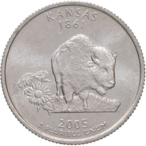 2005 P State Quarter Kansas Bu Cn Clad Us Coin Daves Collectible Coins