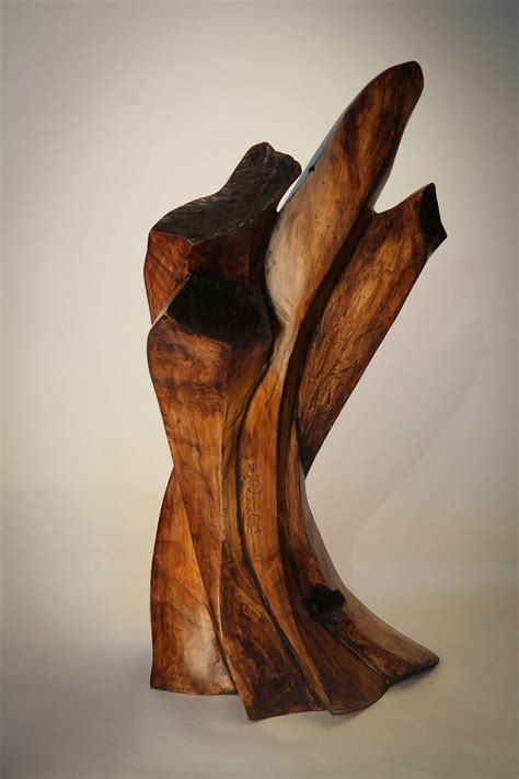 Jeff May Art Freeform Abstract Wood Carving Untied