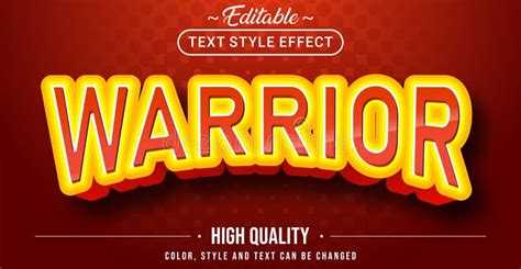 Warrior 3d Theme Text Effect Editable Text Effect Stock Vector