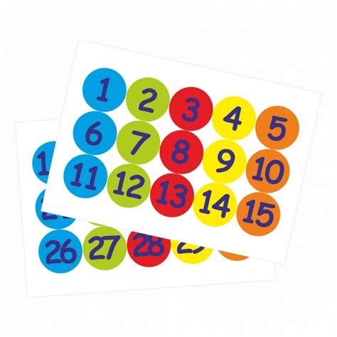 35mm Numbers 1 35 Stickers School Stickers