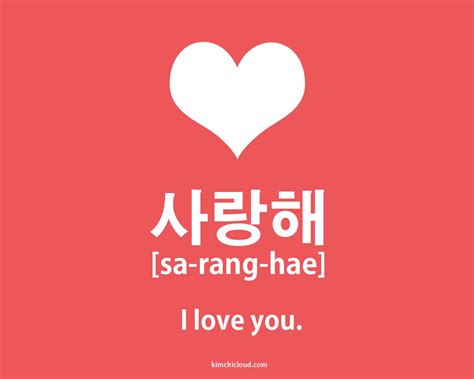 How To Say I Love You In The Korean Language Korean Words Learning