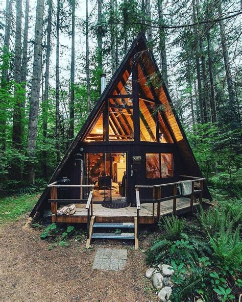A Frame In The Woods Log Cabin Homes Cabin Homes Tiny House Cabin