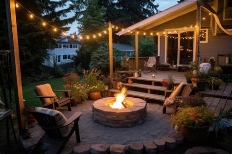 Premium Ai Image Diy Fire Pit Surrounded By Cozy Outdoor Seating