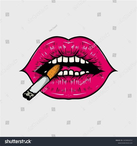 Mouth Girl Smoking Lips Illustration Stock Vector Royalty Free