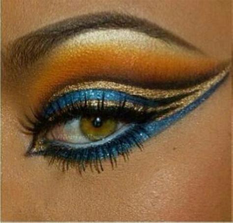 Week 4 Egyptian Makeup Images The Gold And Blue Here Are Definitely Inspired By Ancient Egypt