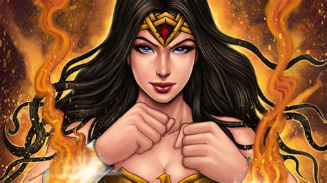 Blue Eyes Wonder Woman Dc Comics Woman Warrior Lipstick Black Hair Girl Wallpaper