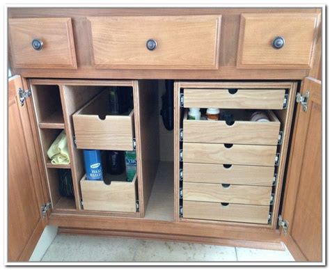 Medicine cabinets are another option and are ideal for small personal items like toothbrushes, makeup and hair products. Under Bathroom Sink Storage Shelves - Bathroom Storage ...