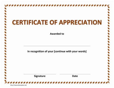 Thank You Certificate Template Word Certificates Templates Free