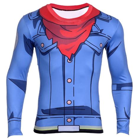 Custom denim jacket dragon ball. Trunks Blue Jacket Cosplay Gym Long Sleeves 3D Workout T-Shirt - Saiyan Stuff | Roupas