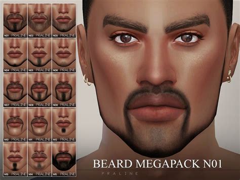 Pralinesims Beard Megapack N01 The Sims 4 Skin Sims 4 Black Hair Sims