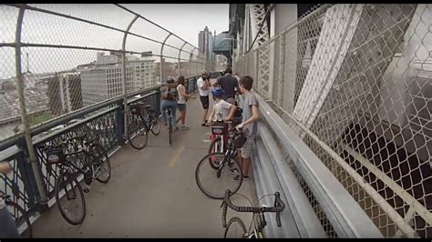 Cyclist Hits Woman On Manhattan Bridge Youtube