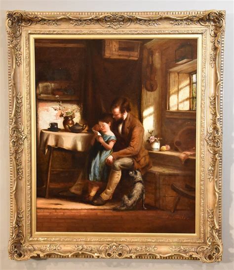 Antiques Atlas Oil Painting Frederick Johnston The Reading Lesson
