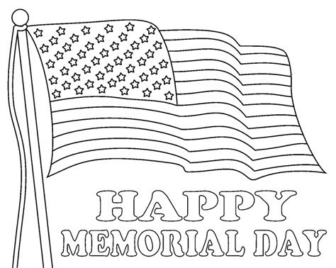 The color red symbolizes the blood of martyrs and white stands for peace. Memorial Day Flag coloring page - Coloring Pages 4 U