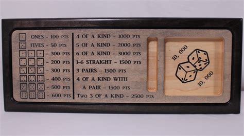 Farkle 10000 Dice Game Board Game Rules Kalex Custom Carvings Ltd