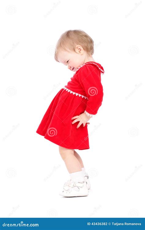 Pretty Little Girl In A Red Short Dress Stock Photo Image Of