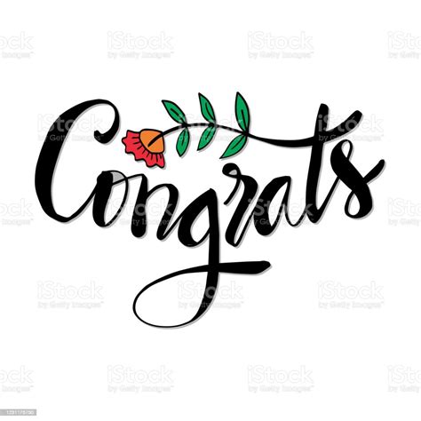 Congrats Calligraphy Lettering Text Card With Modern Brush Calligraphy