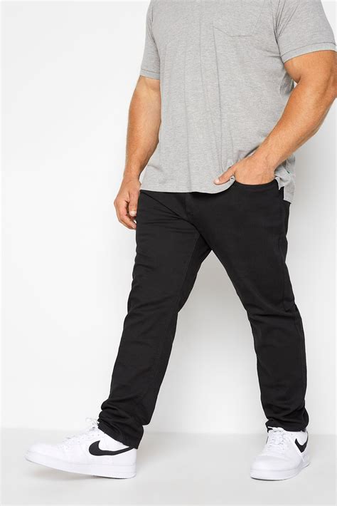 D555 Black Tapered Stretch Jeans Badrhino