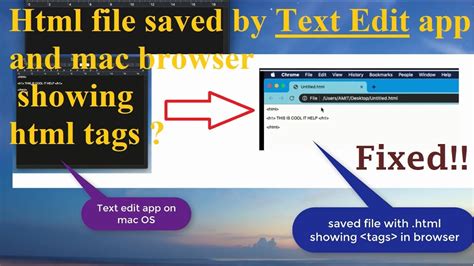 Browser Shows Html Tags Instead Of Html View Of File In Mac Using Text