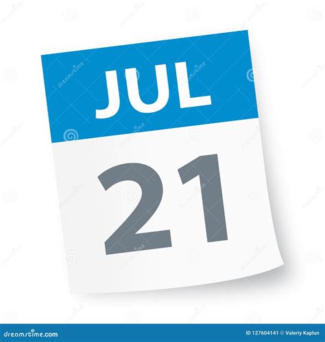 July 21 Calendar Icon Stock Illustration Illustration Of Background