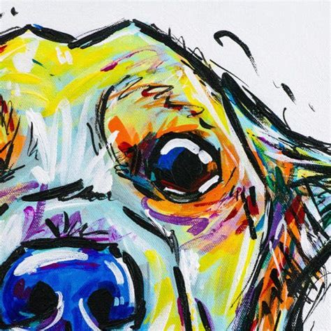 Custom Colorful Dog Paintings By Artist Dell Camargo Canvas Art