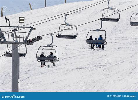 Ski Chair Lift In Winter Editorial Stock Image Image Of Gondolas