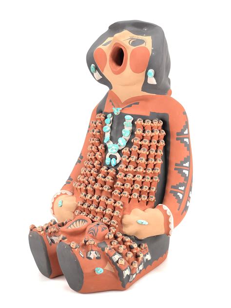 Lot Rare Monumental Caroline Sando Jemez Pueblo Storyteller Sculpture