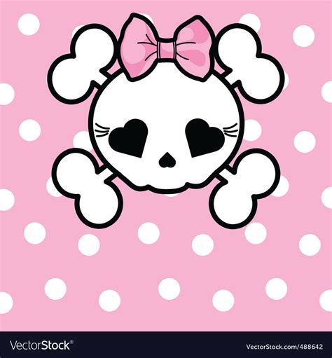 Cute Skull With Bow Royalty Free Vector Image Vectorstock