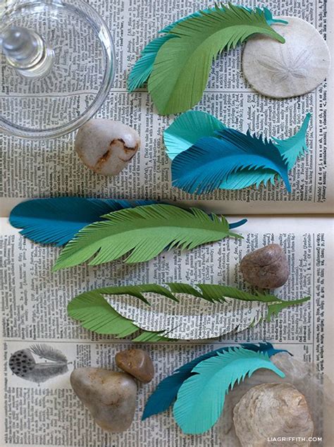 Paper Feather Template Paper Feathers Paper Crafts Diy