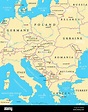 Mapa político de Europa Central Fotografía de stock - Alamy