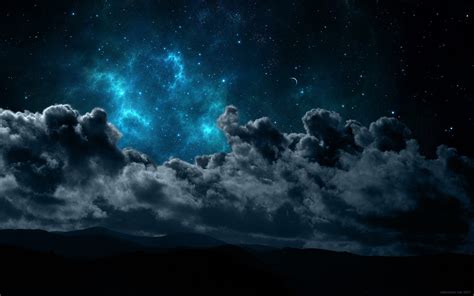 Night Sky Wallpaper Space Stars Clouds Night Hd Wallpaper