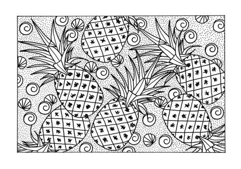 Abundance Of Pineapples Adult Coloring Page