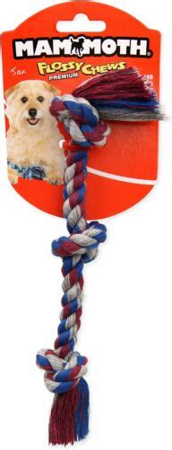 Mammoth Pet Products Cottonblend 3 Knot Rope Dog Tug Toy 10 In Mini