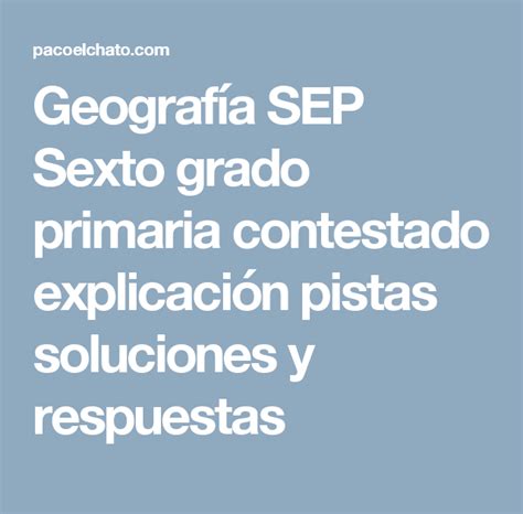 Facebook is showing information to help you better understand the purpose of a page. Libro De Geografia 4 Grado 2020 Contestado : Examen De ...
