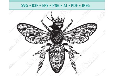 Bee Mandala Svg, Bee Mandala Svg, Zentangle Dxf, Png, Eps (460500