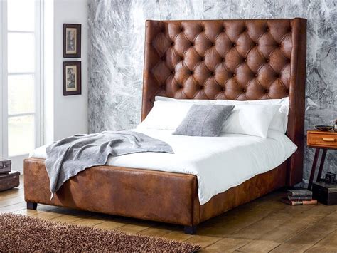 Arthur Tall Faux Leather Bed Beds And Headboards By Living It Up