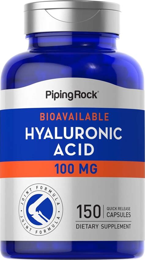 Hyaluronic Acid 100 Mg 150 Quick Release Capsules Pipingrock Health