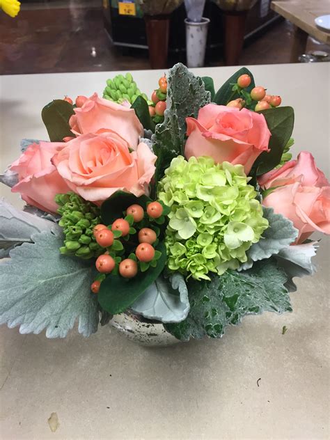 Peach coral floral arrangement | Floral, Floral arrangements, Floral wreath