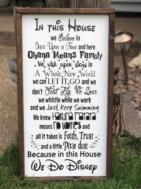 In This House We Do Disney Sign Disney Wood Sign Farmhouse Etsy