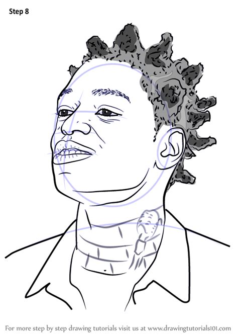 Learn How To Draw Kodak Black Rappers Step By Step Drawing Tutorials