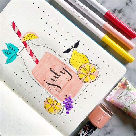 No matter how you are celebrating and enjoying summer, i wanted to share some fantastic hello july bullet journal layouts! July cover page in my bullet journal #bujo #bujojunkies # ...