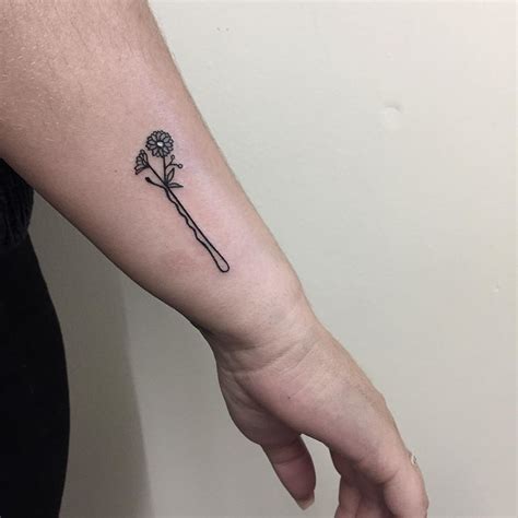 Floral Bobby Pin For April Artist Alexmccarthytattoos Silver Tattoo