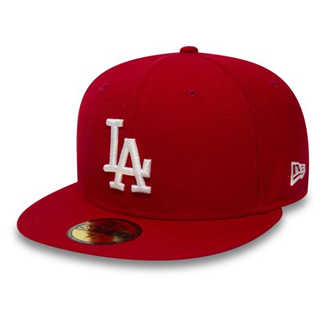 Official New Era La Dodgers Essential Red 59fifty Fitted Cap A251263