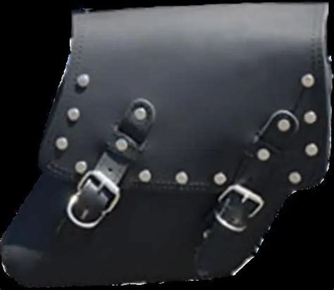 La Rosa Solo Leather Saddlebag Fat Bob Models Right Side Black Rivets