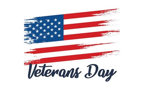 Premium Vector Veterans Day Holiday Banner With American Flag And